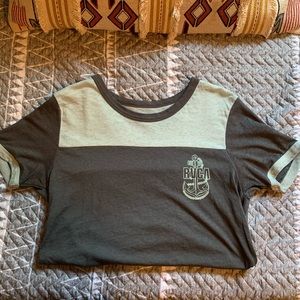 RVCA Mint and Charcoal Short Sleeve Tee
